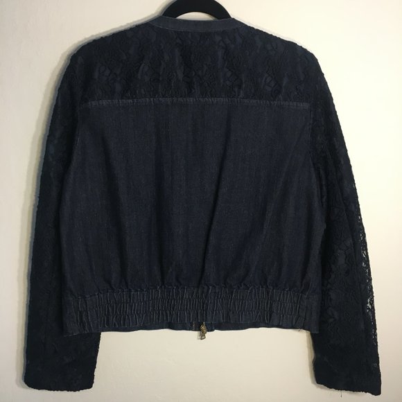 Ellen Tracy Denim and Lace Jacket - Picture 3 of 4